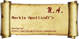 Merkle Apollinár névjegykártya